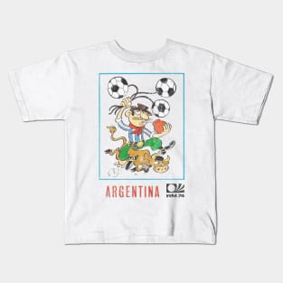 Argentina / 70s Vintage-Style Soccer Fan Design Kids T-Shirt